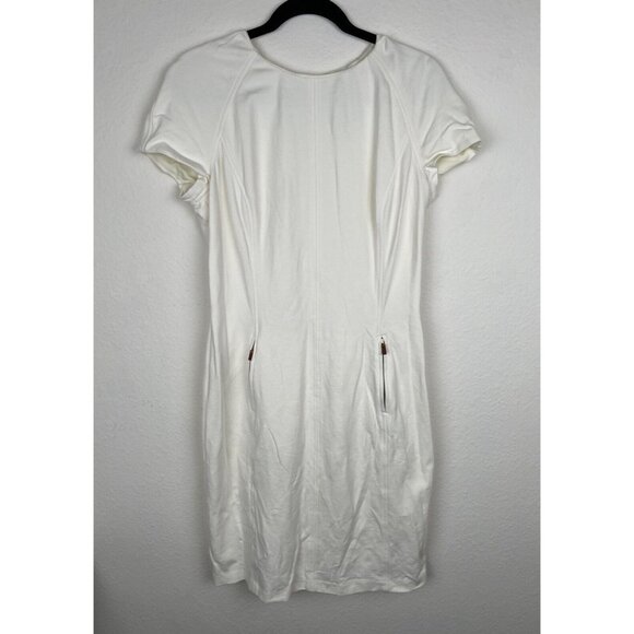 Lauren Ralph Lauren Dresses & Skirts - Lauren Ralph Lauren Shift Dress Womens Ivory Front Pockets Size 12 Short Sleeve